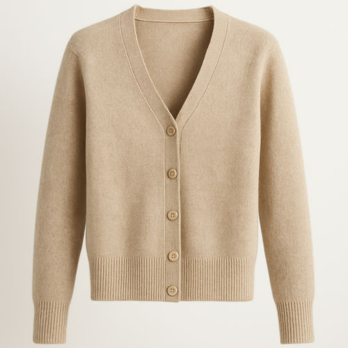 Cashmere Cardigan — Natural, XS