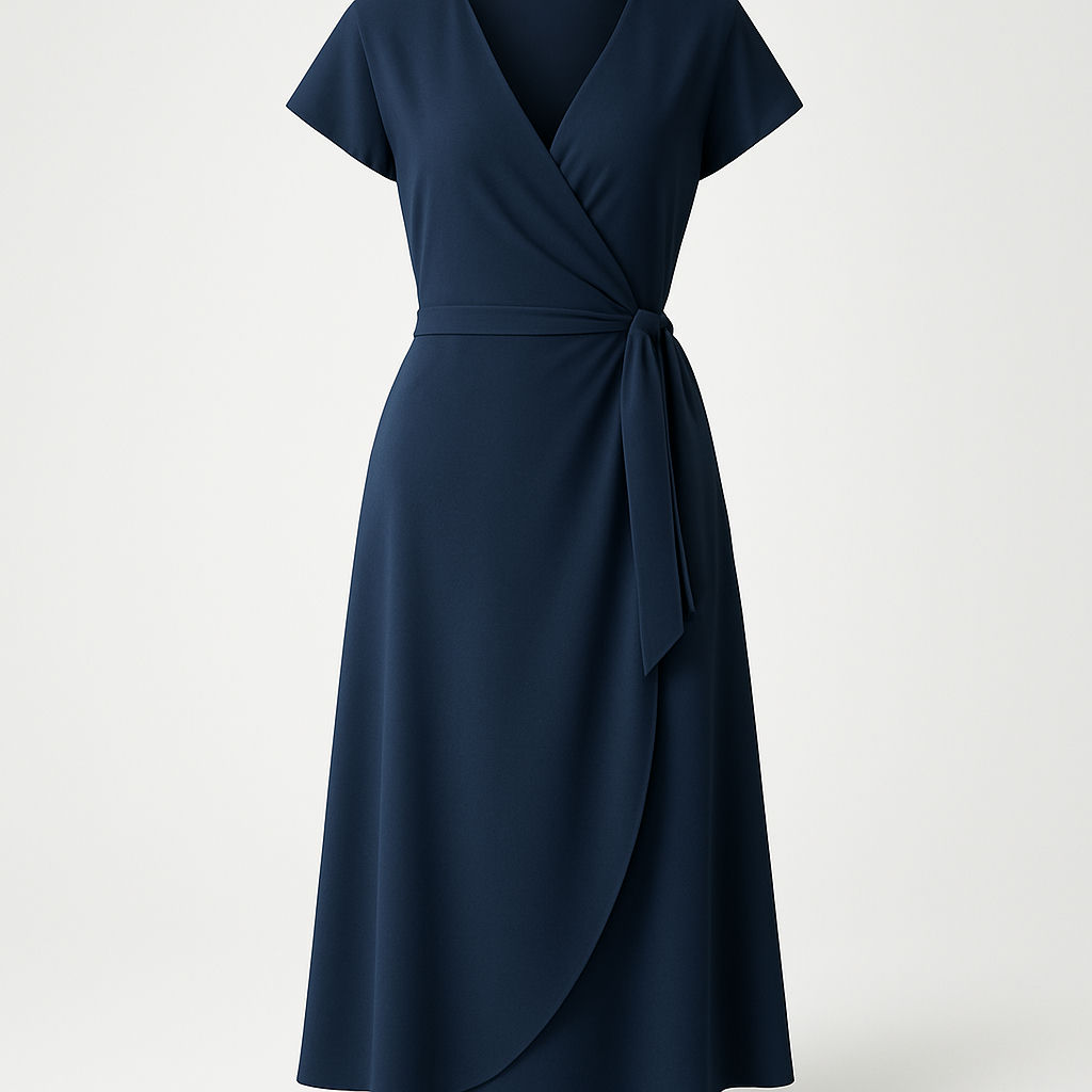 Wrap Dress — Navy, XS