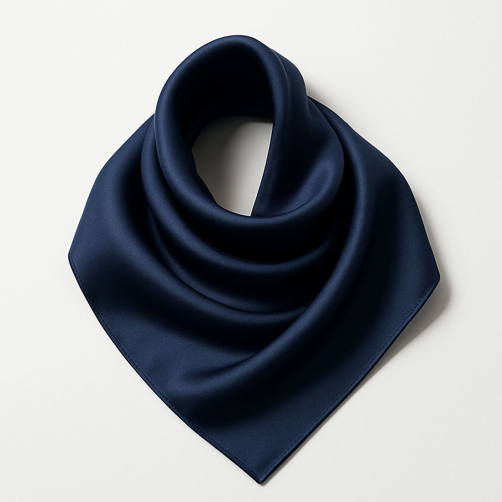 Silk Scarf — Navy, One Size