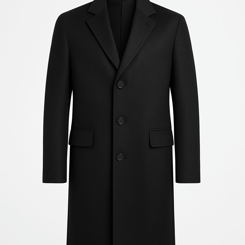 Wool Coat — Black, M