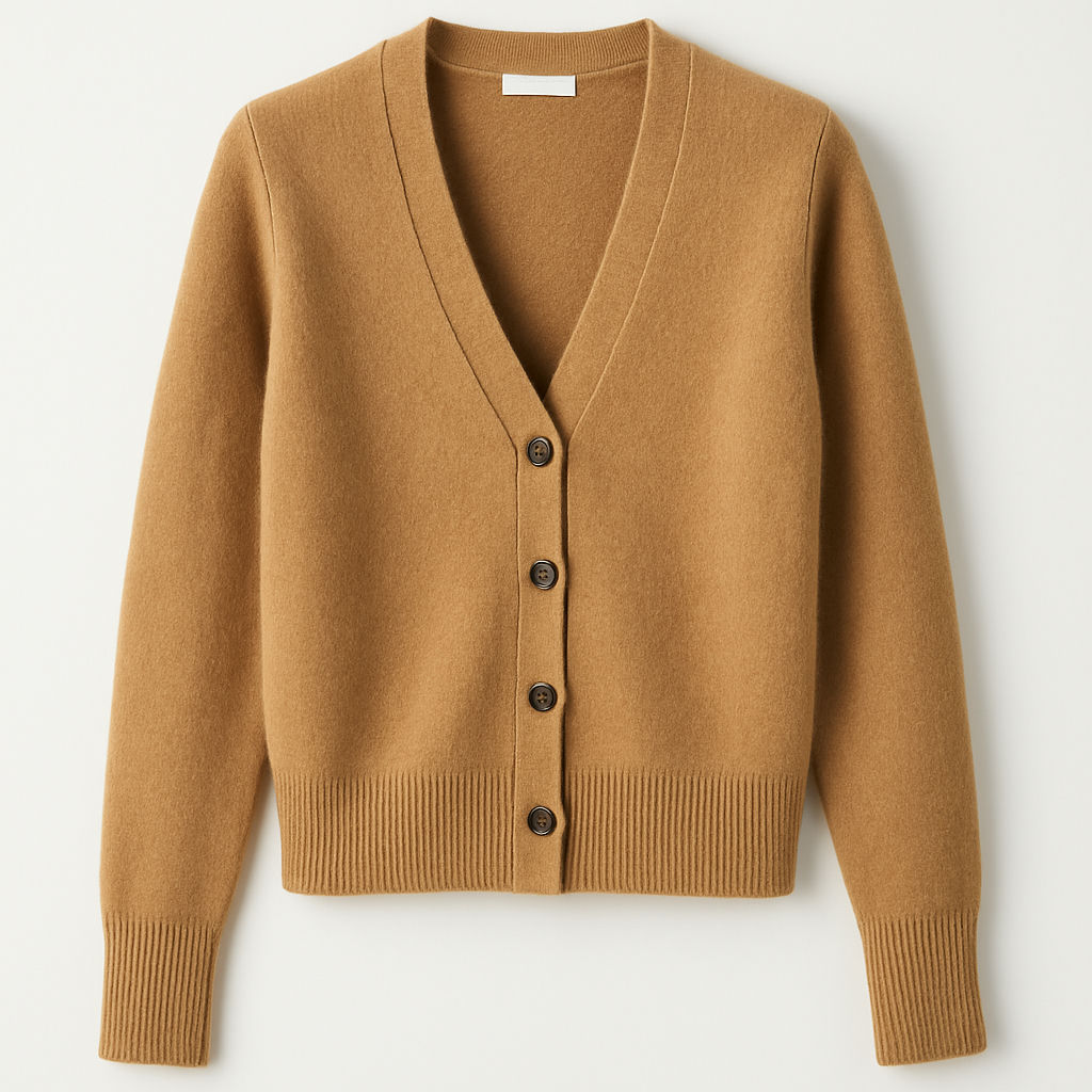Cashmere Cardigan — Camel, XS