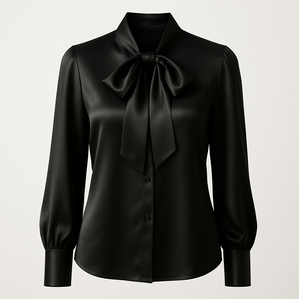 Silk Blouse — Black, 42